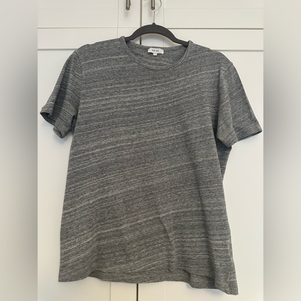 Reiss Men’s textured t-shirt size S color gray